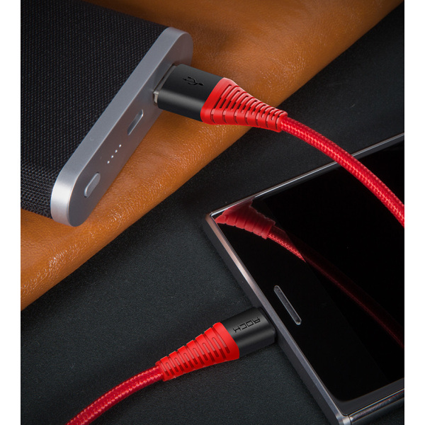 ROCK Hi-Tensile USB-C kabel 1m Svart