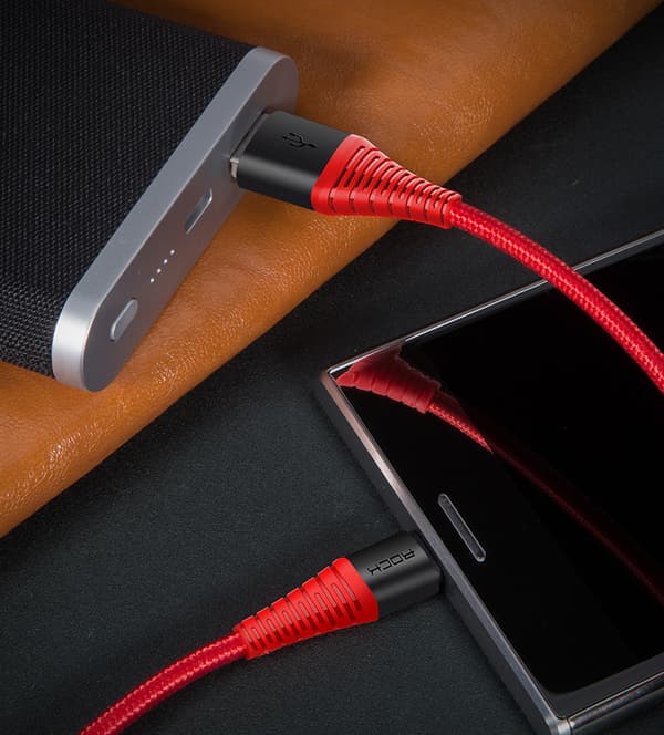 ROCK Hi-Tensile USB-C kabel 1m Svart