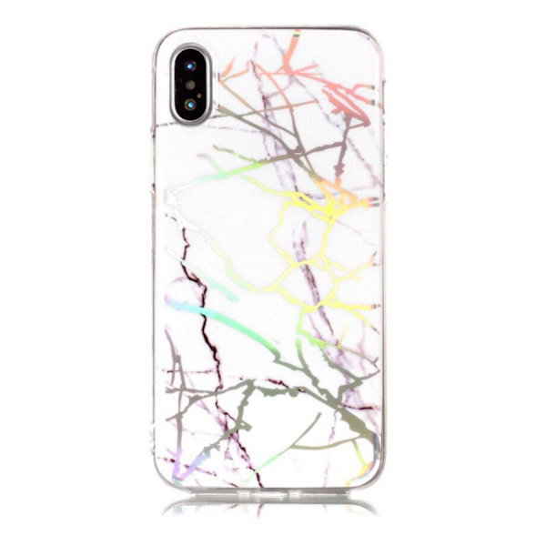 Laser marmorcover til iPhone XR White