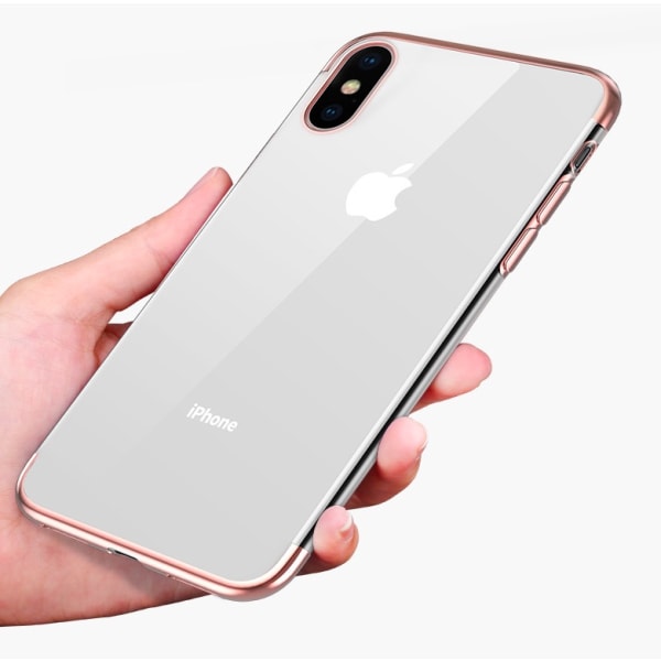 Sähköpinnoitettu TPU- case iPhone Xs Max kahdella näytönsuojalla. Blue