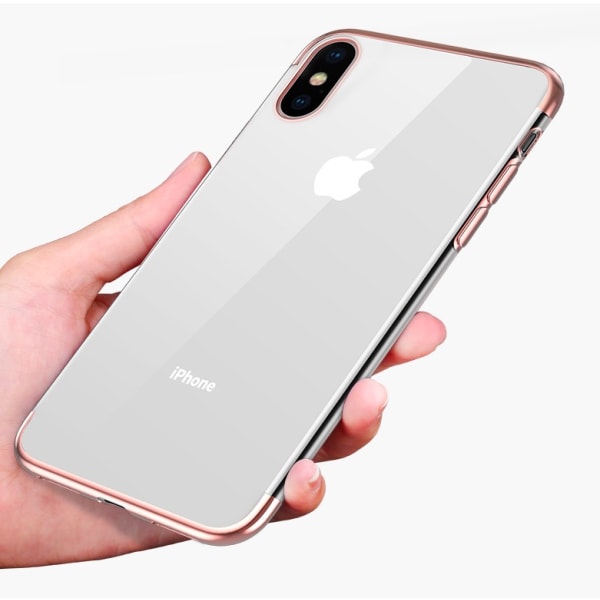 Sähköpinnoitettu TPU- case iPhone Xs Max kahdella näytönsuojalla Blue