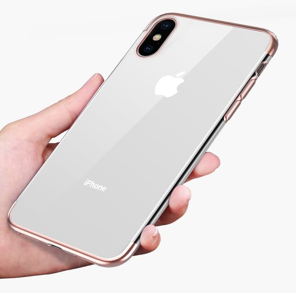 Sähköpinnoitettu TPU- case iPhone Xs Max kahdella näytönsuojalla. Red
