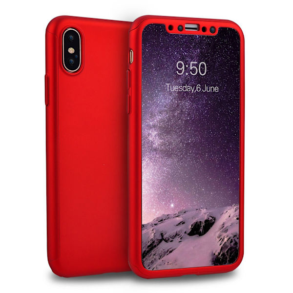 PC case 360 iPhone X Red