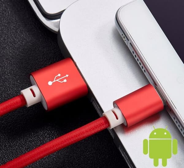 Type-C kabel i PU-läder Röd