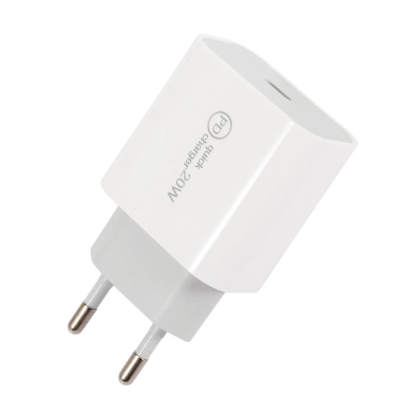 Oplader 20W med USB-kabel eller PD-kabel (Lightning) White one size