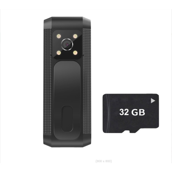 Body Cam Pen med Lyd & Billedoptagelse - 32GB Kort Inkluderet Black