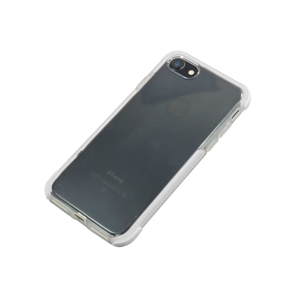 TPU-deksel for iPhone med fargede kanter 6 + 2 skjermbeskyttere White