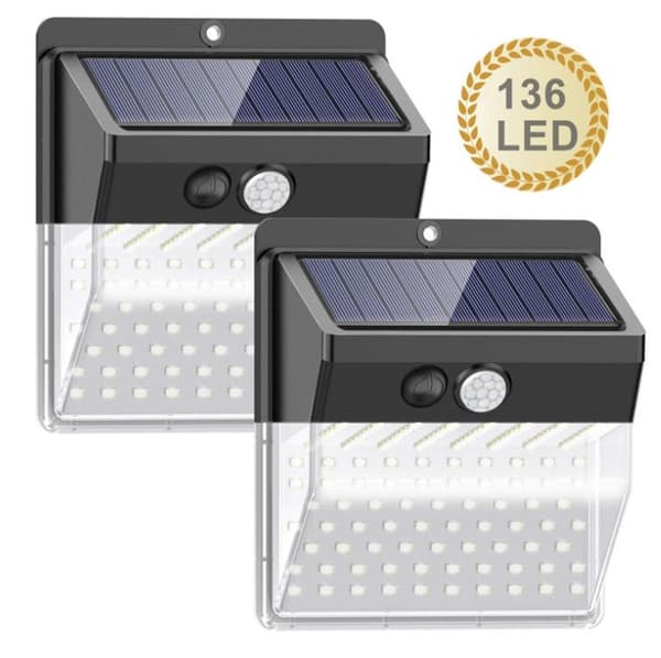 2-pack utomhusbelysning på solenergi Svart one size