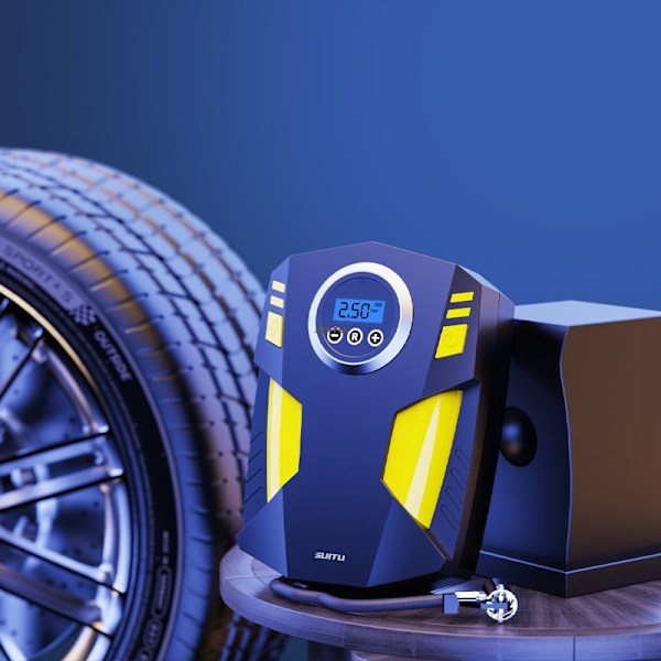 12V Ilmakompressori – Kannettava Pumppu Autolle ja Pyörälle Multicolor