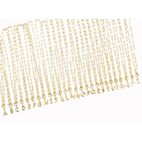 Ketju kirjaimella A-Z Gold one size