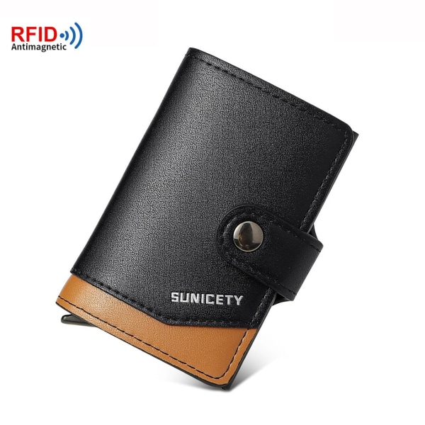 SUNICETY RFID-sikker pung i PU-læder Black one size