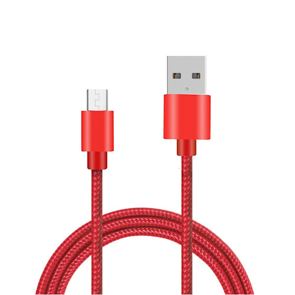 Helfärgad flätad Micro-USB kabel 1.2m grå