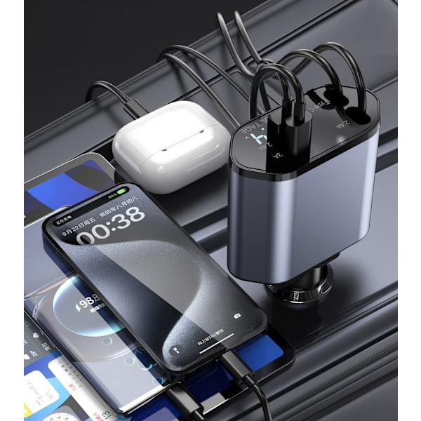 C1 Billader – USB, Type-C & Hurtiglading opptil 120W Black