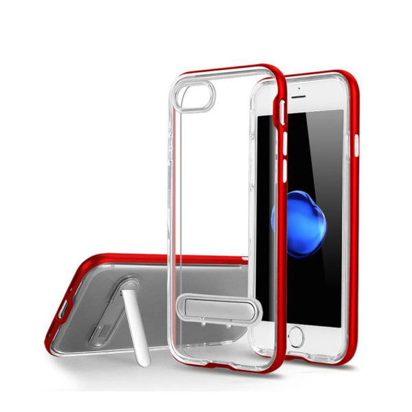 TPU- case puhelintelineellä + kaksi näytönsuojaa iPhone 6 Red
