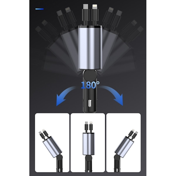 C1 Billader – USB, Type-C & Hurtiglading opptil 120W Black