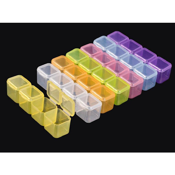 Compact storage box with 28 Slots Multicolor one size