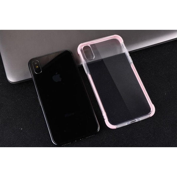 TPU-deksel for iPhone med fargede kanter 7+/8+ + 2 skjermbeskytt Pink