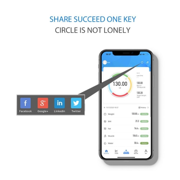 Smart våg med app och Bluetooth Vit one size