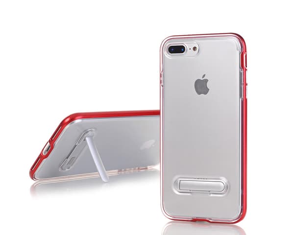 TPU- case puhelintelineellä + kaksi näytönsuojaa iPhone 7+/8+ Black