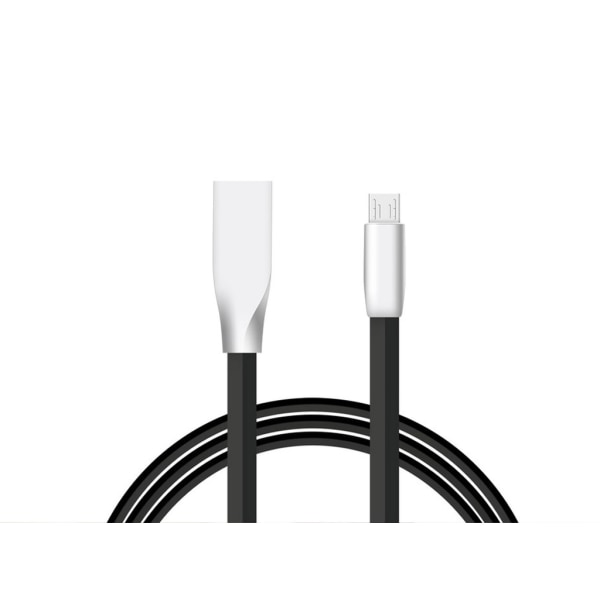 Trasselfri Micro-USB kabel med zink-kontakt - Anti-break kabel Svart one size