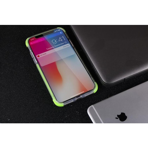TPU-cover til iPhone med farvede kanter 7+/8+ + 2 skærmbeskytter Pink