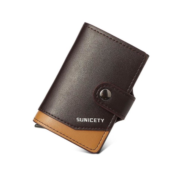SUNICETY RFID-Säker Plånbok i PU-Läder Mörkbrun one size