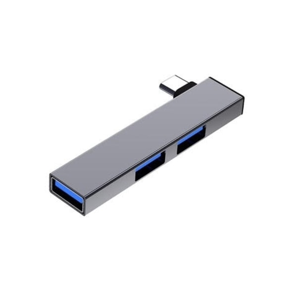 USB/USB-C Hub – Multifunksjonell og Kompakt Adapter Grey USB-C