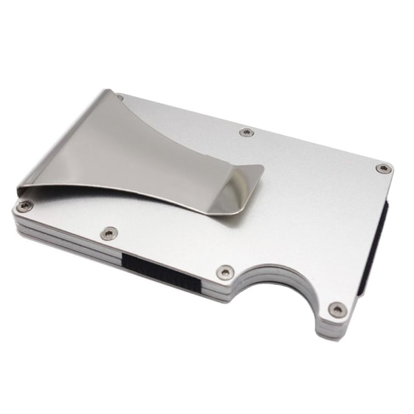 Aluminium Kortholder med RFID-Beskyttelse - Holdbar og Stilfuld Silver one size
