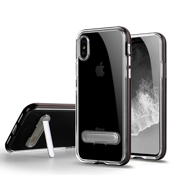 TPU Case med telefonställ + 2st skärmskydd iPhone XR Svart