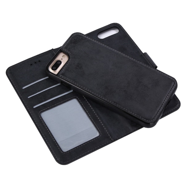 Suede magnetisk deksel til iPhone 7+/8+ med magnetlås. Black one size