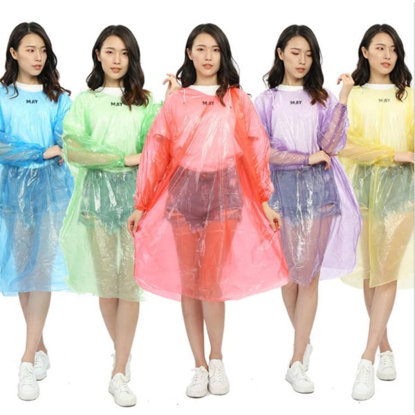 Engangsraincoat - Beskyt dig selv mod uventede regnskyl med en hætte Multicolor one size