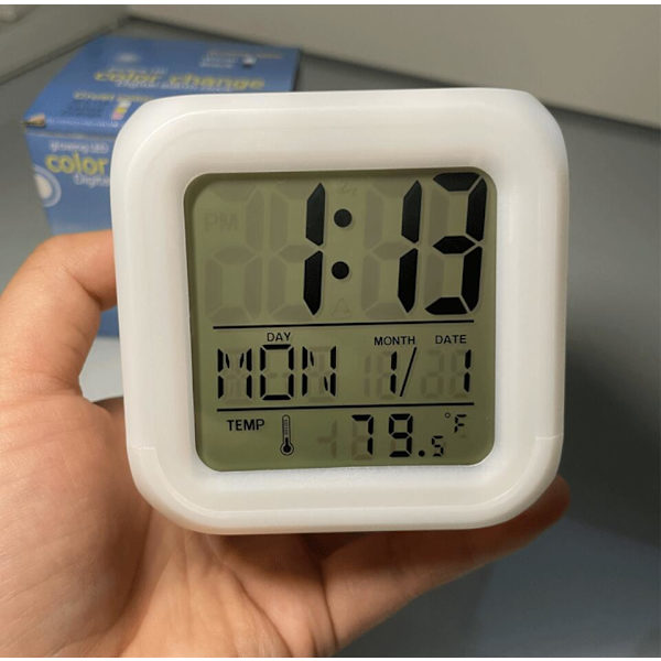 Digital väckarklocka för barn / äldre med LED Vit one size