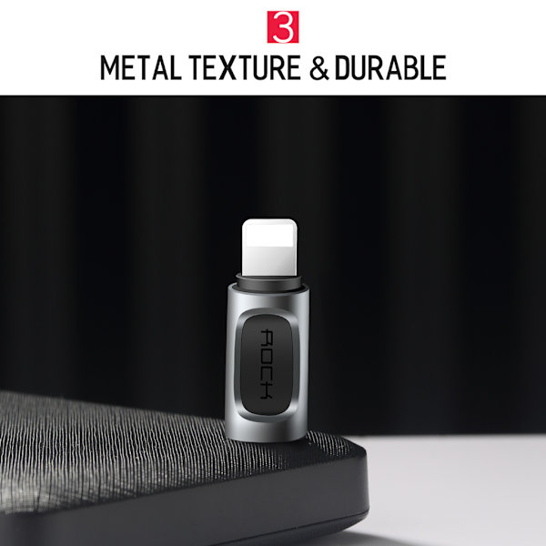 ROCK Micro-USB -> Lightning adapter Svart one size