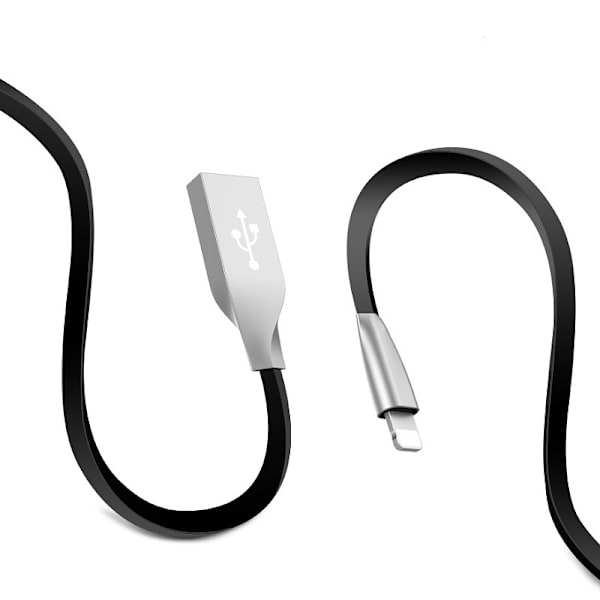 Tangle-free Lightning kabel med zink stik Black