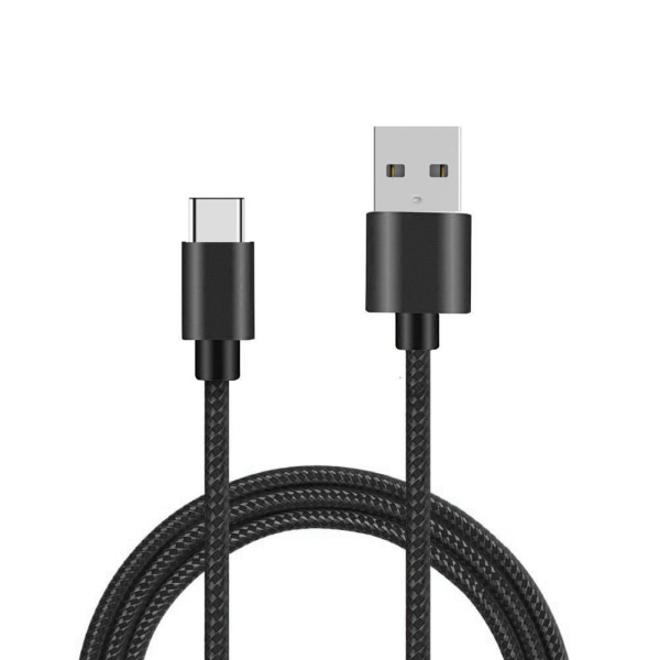 Helfärgad flätad Type-C kabel 1.2m Grey