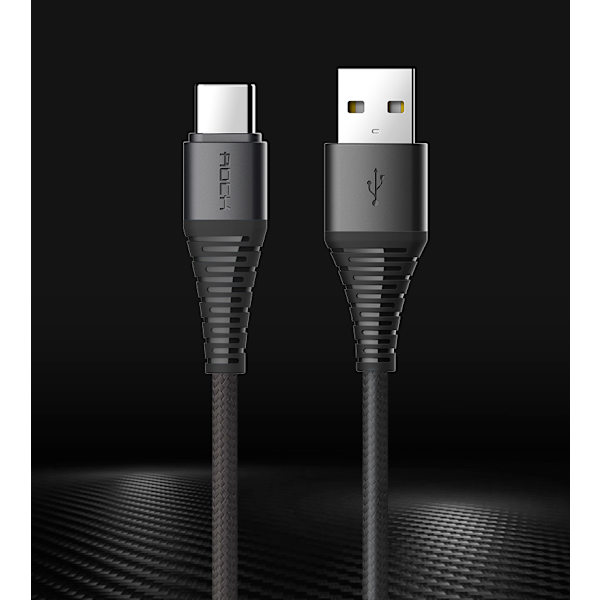 ROCK Hi-Tensile USB-C kabel 1m Svart