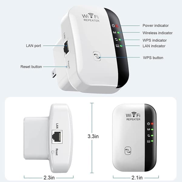 WiFi-förstärkare för bättre trådlöst nätverk Vit one size