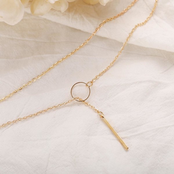 Halskæde med glidende slips Gold one size