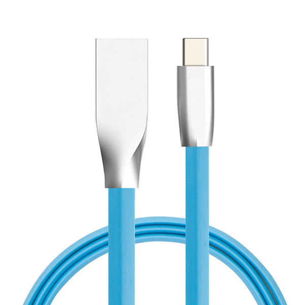 Trasselfri USB-C kabel med zink-kontakt - Anti-break kabel Svart one size