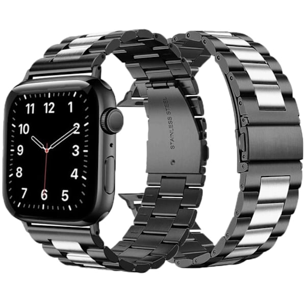 Elegant Metallarmbånd i Rustfritt Stål for Apple Watch Black 38/40/41mm