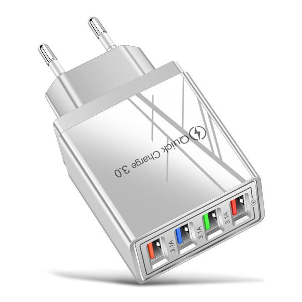 Väggadapter med 4 LED-portar multifärg one size