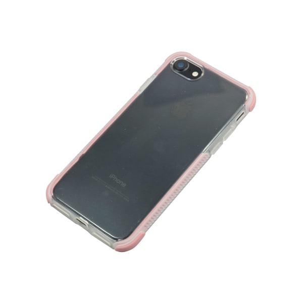 TPU-cover til iPhone med farvede kanter 6 + 2 skærmbeskyttere Pink