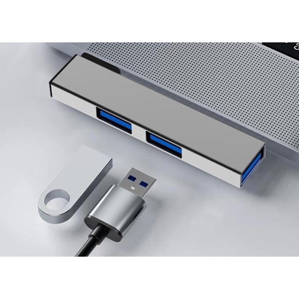 USB/USB-C Hub – Multifunksjonell og Kompakt Adapter Grey USB-C