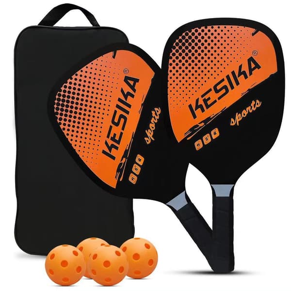 Pickleball Sæt – 2 Ketsjere & 4 Bolde, Perfekt til Sommeren Red