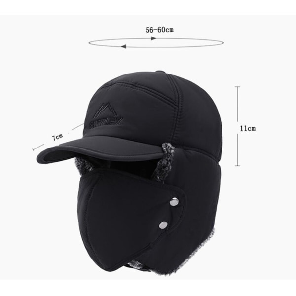 Hat with Mask Grey one size