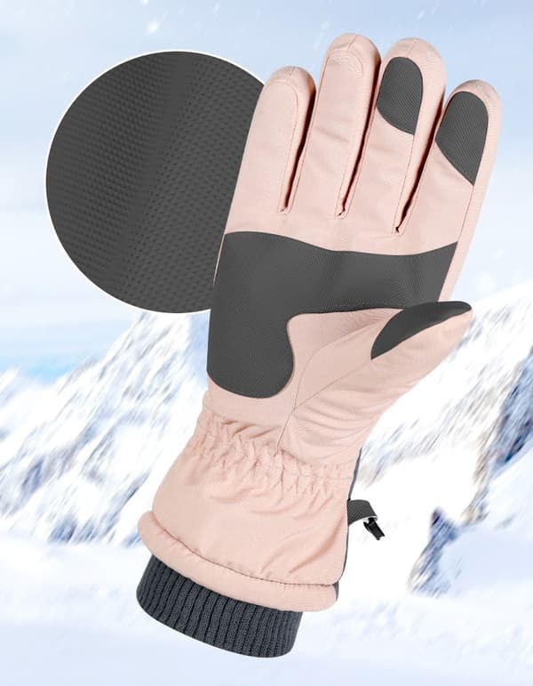 Vandtætte Skihandsker til Vinter – Justerbart Armbånd Black Black - Men