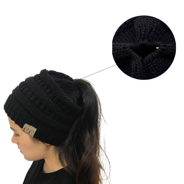 Strikket hat fra CC Black one size