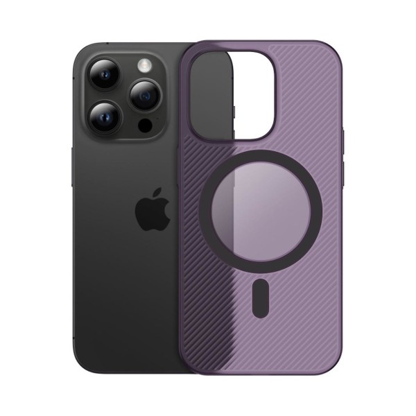 Ultraohut MagSafe-Kotelo Sumuiselle iPhone:lle Purple 14