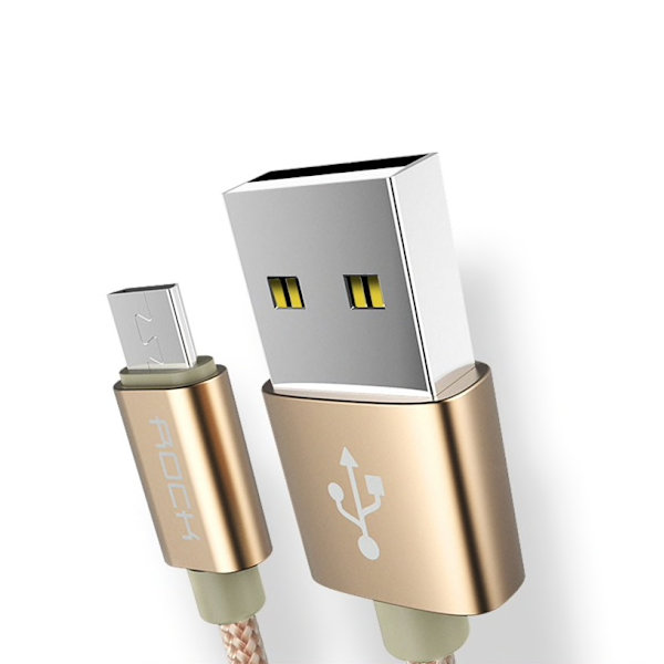 ROCK Metal Charge &amp; Sync Lightning Cable 1m - Tarnish Gold