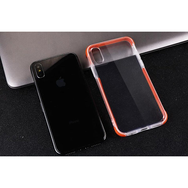 TPU-cover til iPhone med farvede kanter 7+/8+ + 2 skærmbeskytter Orange